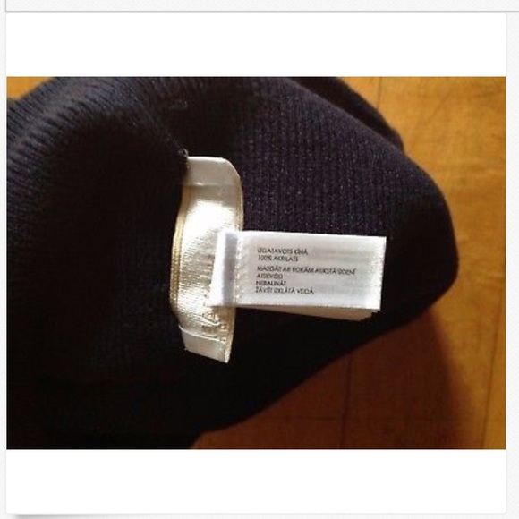 Micheal Kors Initial /MK Logo Beanie Navy Hat - Picture 8 of 8